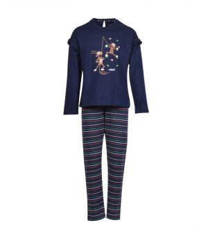 Meisjes-Dames pyjama, donkerblauw