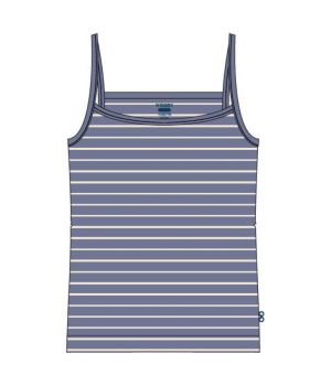 Woody Meisjes singlet blauw-gebroken wit