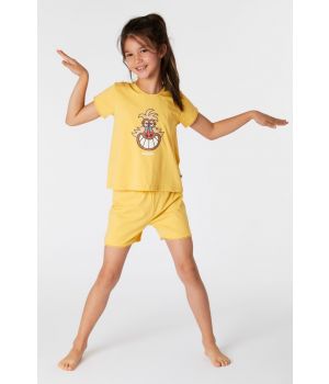 Woody Meisjes-Dames Pyjama mosterdgeel
