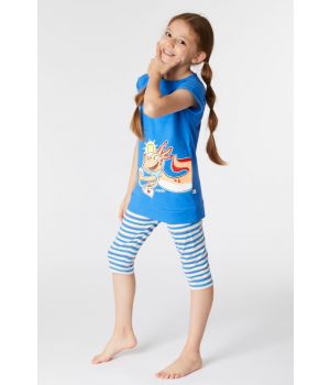 Woody Meisjes-Dames Pyjama midden blauw