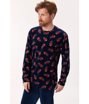 Woody Jongens-Heren Pyjama donkerblauw eekhoorn