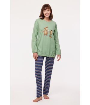 Woody Meisjes-Dames Pyjama groen