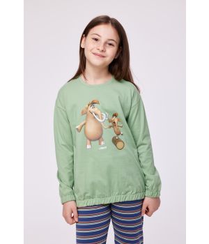 Woody Meisjes-Dames Pyjama groen