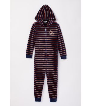 Woody Unisex Onesie bruin-donkerblauw st