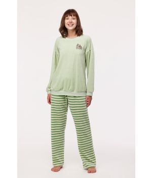 Woody Meisjes-Dames Pyjama pastelgroen