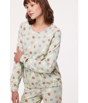 Woody Meisjes-Dames Pyjama smiley print muntgro