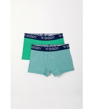 Woody Jongens Boxer groen-blauwe streep