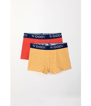 Woody Jongens Boxer geel-roeste streep +