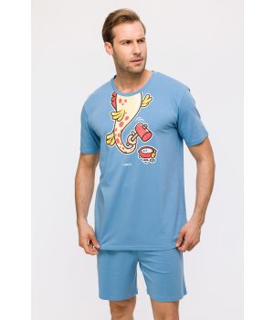 Woody Jongens-Heren Pyjama blauw