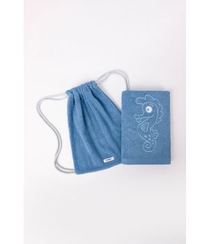 Woody Handdoek blauw-70x140cm