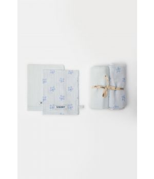 Woody Set van handdoek en washand zeesterren print-70x70cm