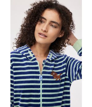 Woody Unisex Onesie blauw-groene streep