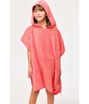 Woody Poncho koraalrood