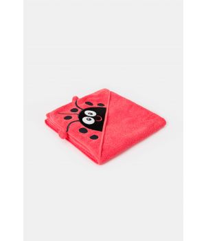 Woody Badcape koraalrood-75x75cm
