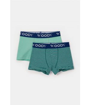 Woody Jongens set groen + streep