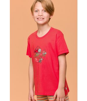 Woody Jongens-Heren Pyjama rood