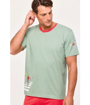 Woody Jongens-Heren Pyjama groen