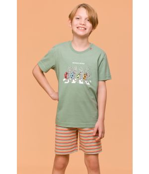 Woody Jongens-Heren Pyjama groen