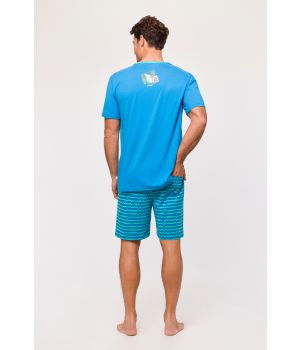 Woody Jongens-Heren Pyjama blauw