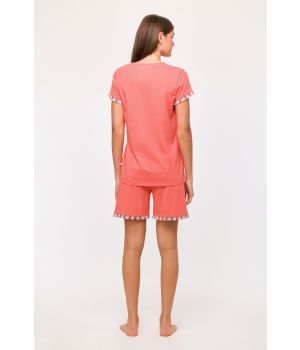 Woody Meisjes-Dames Pyjama koraalrood