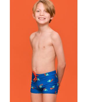 Woody Jongens Zwembroek blauwe krabben print