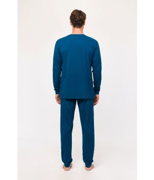 Woody Heren Pyjama donkerblauw