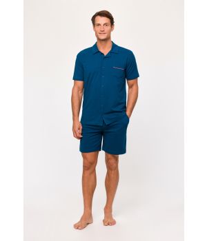 Woody Jongens-Heren Pyjama donkerblauw