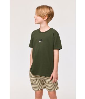 Woody Jongens-Heren Pyjama donkergroen