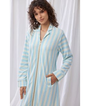 Lords x Lilies Dames Badjas blauw witte streep