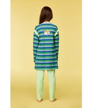 Woody Meisjes-Dames pyjama multicolor streep