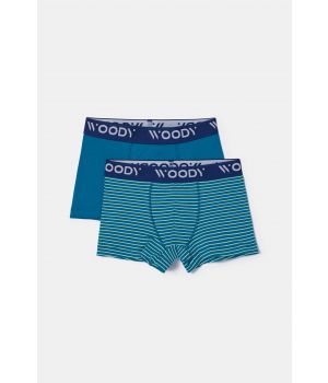 Woody Jongens boxer set groenblauw + str