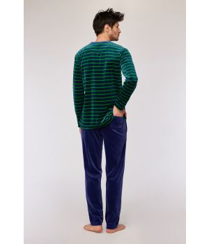 Woody Heren pyjama groene streep
