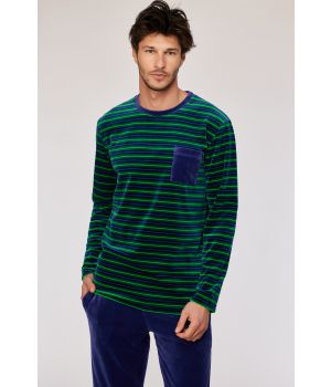 Woody Heren pyjama groene streep