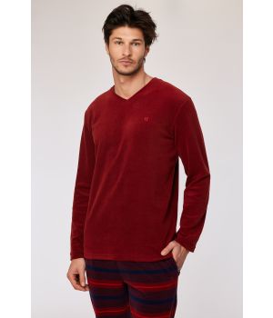 Woody Heren pyjama donkerrood