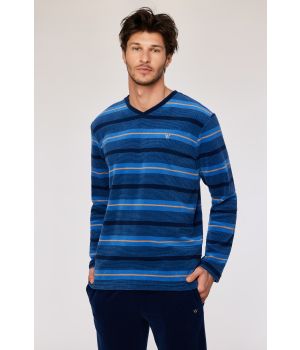 Woody Heren pyjama blauwe streep