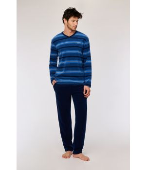 Woody Heren pyjama blauwe streep
