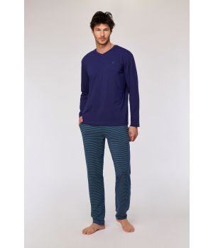 Woody Heren pyjama donkerblauw