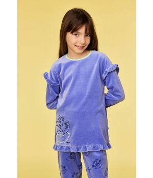 Woody Meisjes-Dames pyjama paars