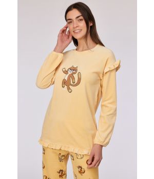 Woody Meisjes-Dames pyjama lichtgeel