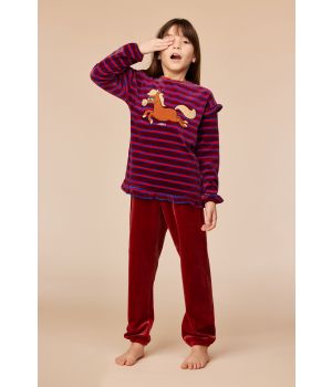 Woody Meisjes-Dames pyjama rode streep