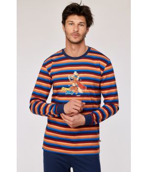 Woody Jongens-Heren pyjama multicolor streep