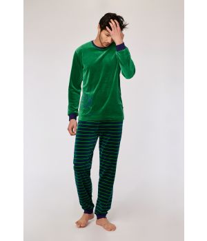 Woody Jongens-Heren pyjama donkergroen