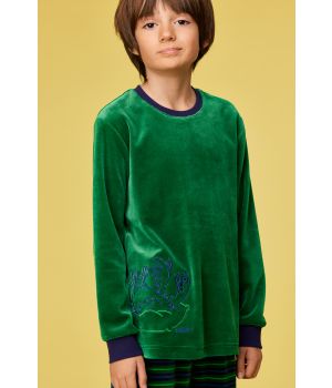 Woody Jongens-Heren pyjama donkergroen