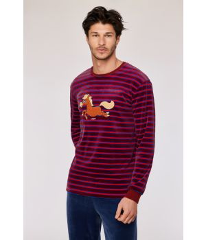 Woody Jongens-Heren pyjama rode streep
