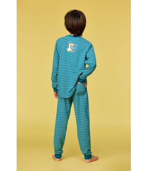 Woody Jongens-Heren pyjama groene streep