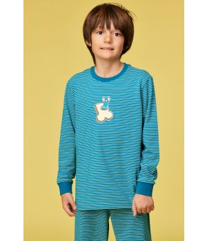 Woody Jongens-Heren pyjama groene streep