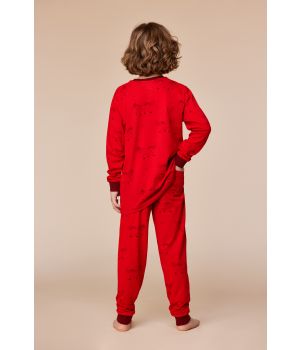 Woody Jongens-Heren pyjama rode ponyprint
