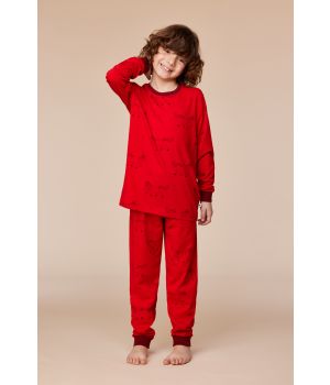 Woody Jongens-Heren pyjama rode ponyprint