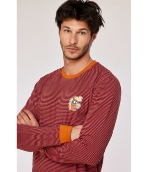 Woody Jongens-Heren pyjama rode streep