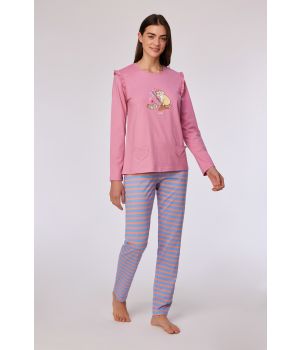 Woody Meisjes-Dames pyjama roze
